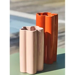 Vase en dolomite orange h22cm - Lindon