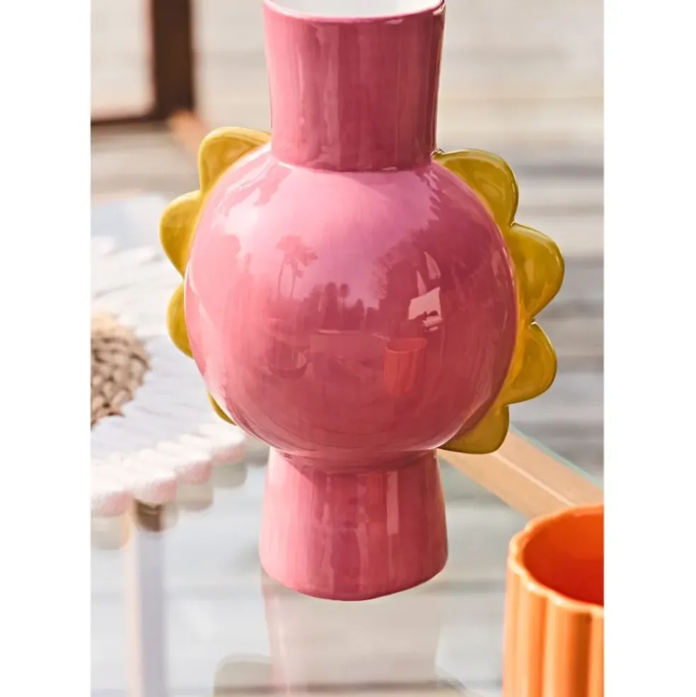 Vase en dolomite rose h22cm - Maya