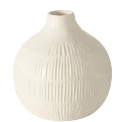 Vase en grès blanc h12cm - Kaylee