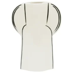 Vase en grès écru et noir h28cm - Lumi