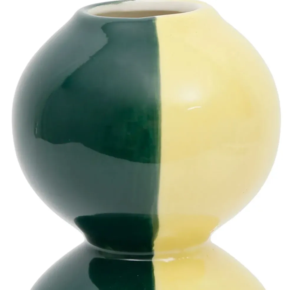 Vase en grès jaune h22.5cm - Lumi