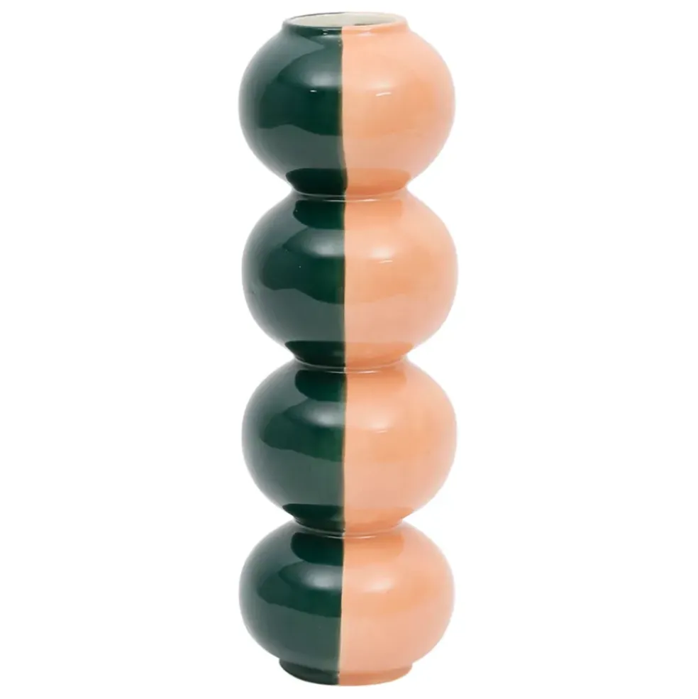 Vase en grès émeraude et corail h29cm - Lumi
