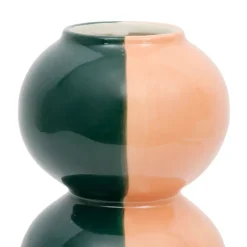 Vase en grès émeraude et corail h29cm - Lumi