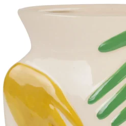 Vase en porcelaine en mains multicolore h23cm - Visage-Arty