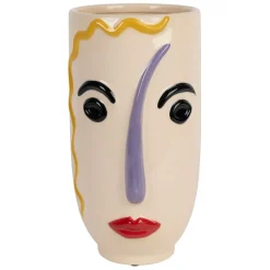 Vase en porcelaine h30cm - Visage Arty