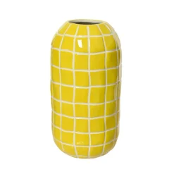 Vase en porcelaine jaune h21cm