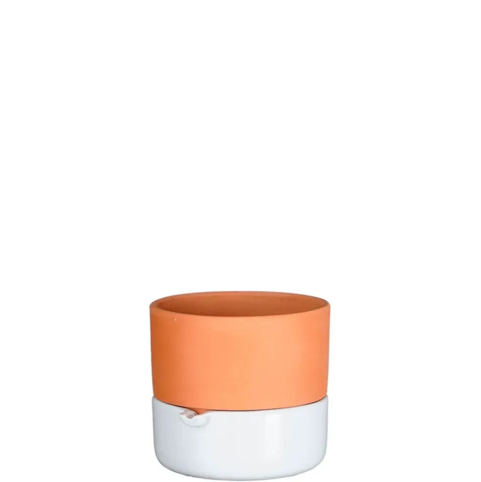 Vase en terre cuite blanc d12cm- Venna