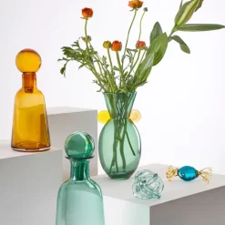 Vase en verre ambre d12xh32cm - Pop'S