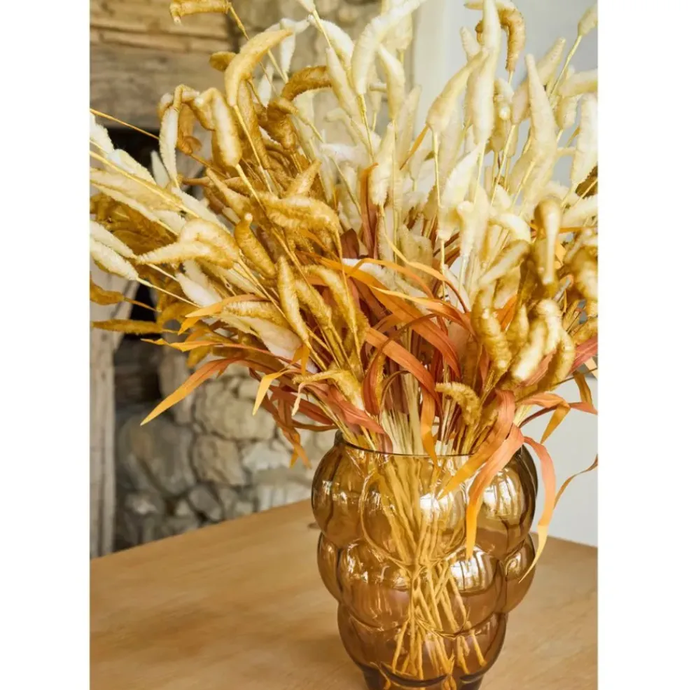 Vase en verre ambre h25cm - Tanri