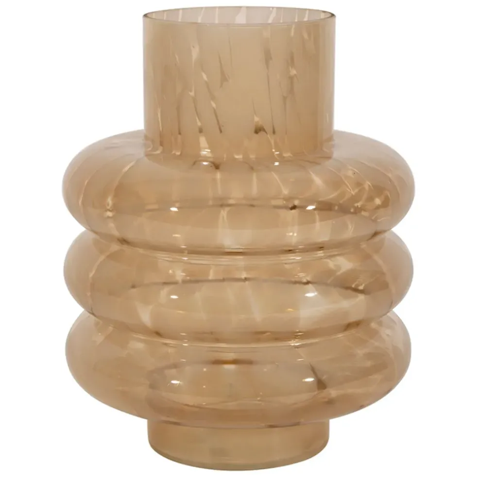 Vase en verre beige h22.5cm - Phoenicea
