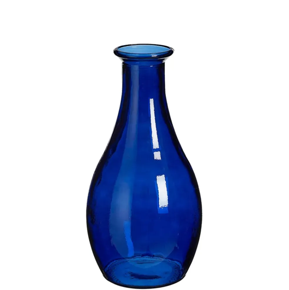 Vase en verre bleu h40cm - Qin