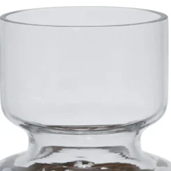 Vase en verre et rotin naturel foncé h26cm - Fantine