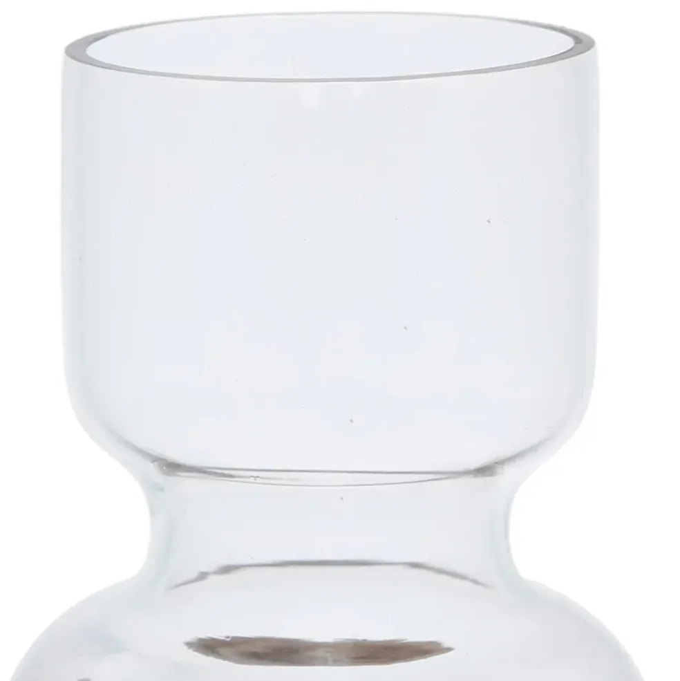 Vase en verre et rotin naturel foncé h33cm - Fantine