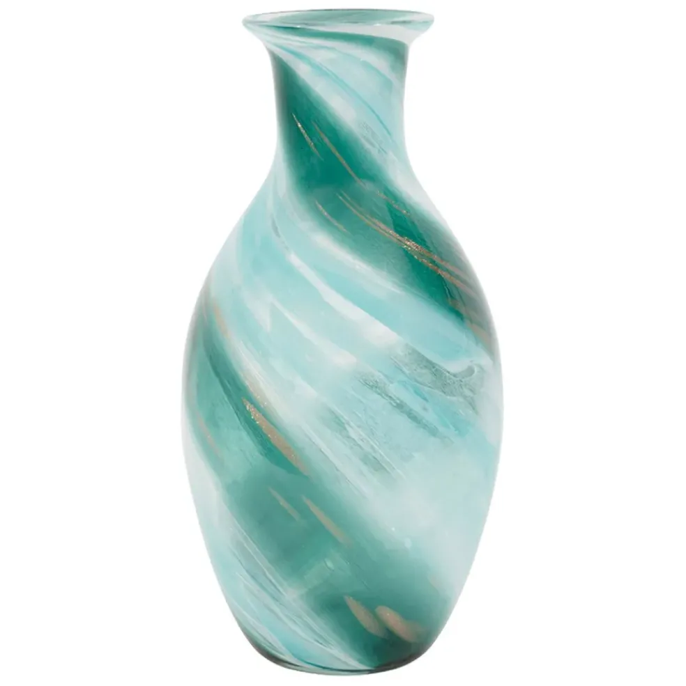 Vase en verre émeraude et doré h32cm - Sablon