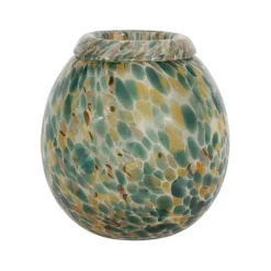 Vase en verre émeraude et doré h23cm - Menorca