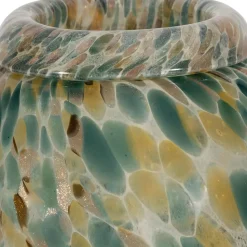 Vase en verre émeraude et doré h23cm - Menorca