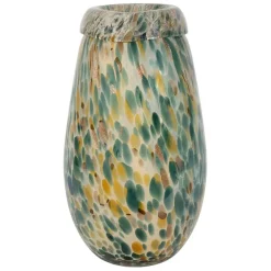 Vase en verre émeraude et doré h31cm - Menorca