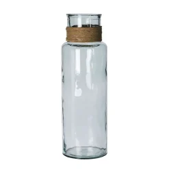 Vase en verre recyclé sablé transparent d15xh45cm - Jarron