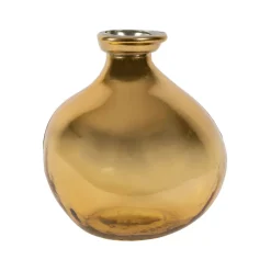 Vase en verre recyclé sablé doré d16cm - Gali