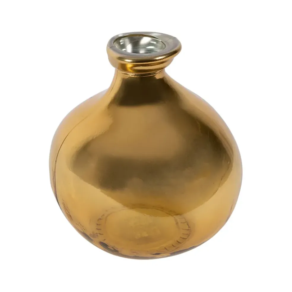 Vase en verre recyclé sablé doré d16cm - Gali