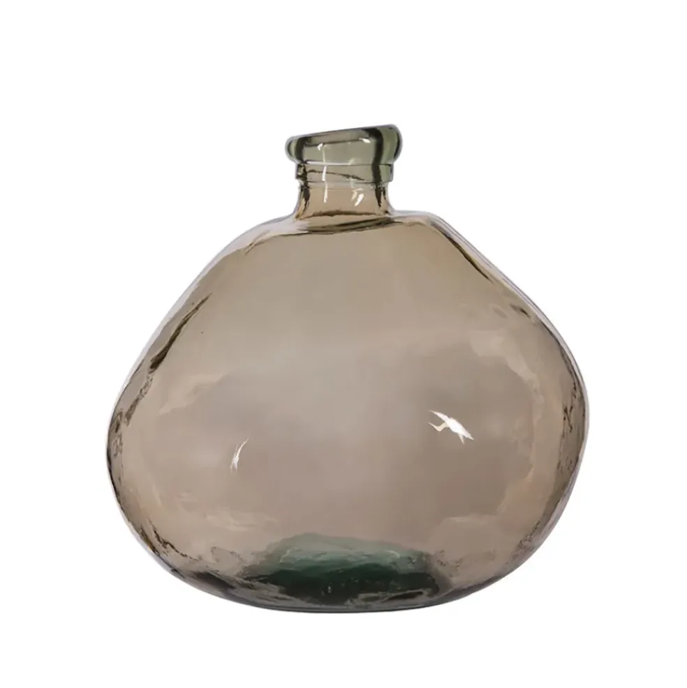 Vase en verre recyclé sablé sable d16xh18cm - Simplicity