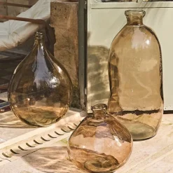 Vase en verre recyclé sablé sable d16xh18cm - Simplicity