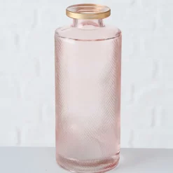 Vase en verre rose et or h13cm - Adore