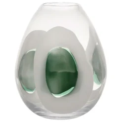 Vase en verre vert d20xh24cm - Eucalyptus