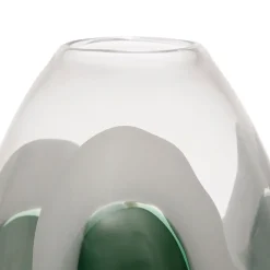 Vase en verre vert d20xh24cm - Eucalyptus