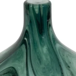 Vase en verre vert et blanc h22cm - Silicio