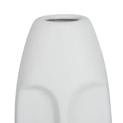 Vase Face Blanc 10X9.5Xh24Cm Gres