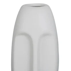 Vase Face Blanc 6X5.5Xh13.5Cm Gres
