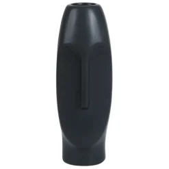 Vase Face Noir 11.5X10.5Xh31Cm Gres