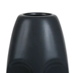 Vase Face Noir 11.5X10.5Xh31Cm Gres