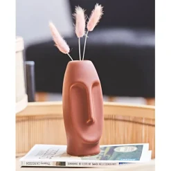 Vase Face Terracotta 6X5.5Xh13.5Cm Gres