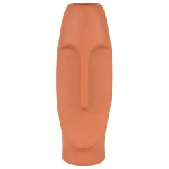 Vase face visage terracotta en grès