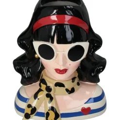 Vase femme brune multicolore h28cm