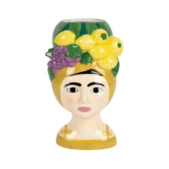 Vase femme citron en dolomite multicolore h24.5cm - Mocoa