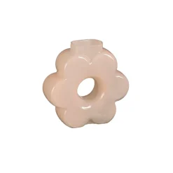 Vase fleur en verre rose