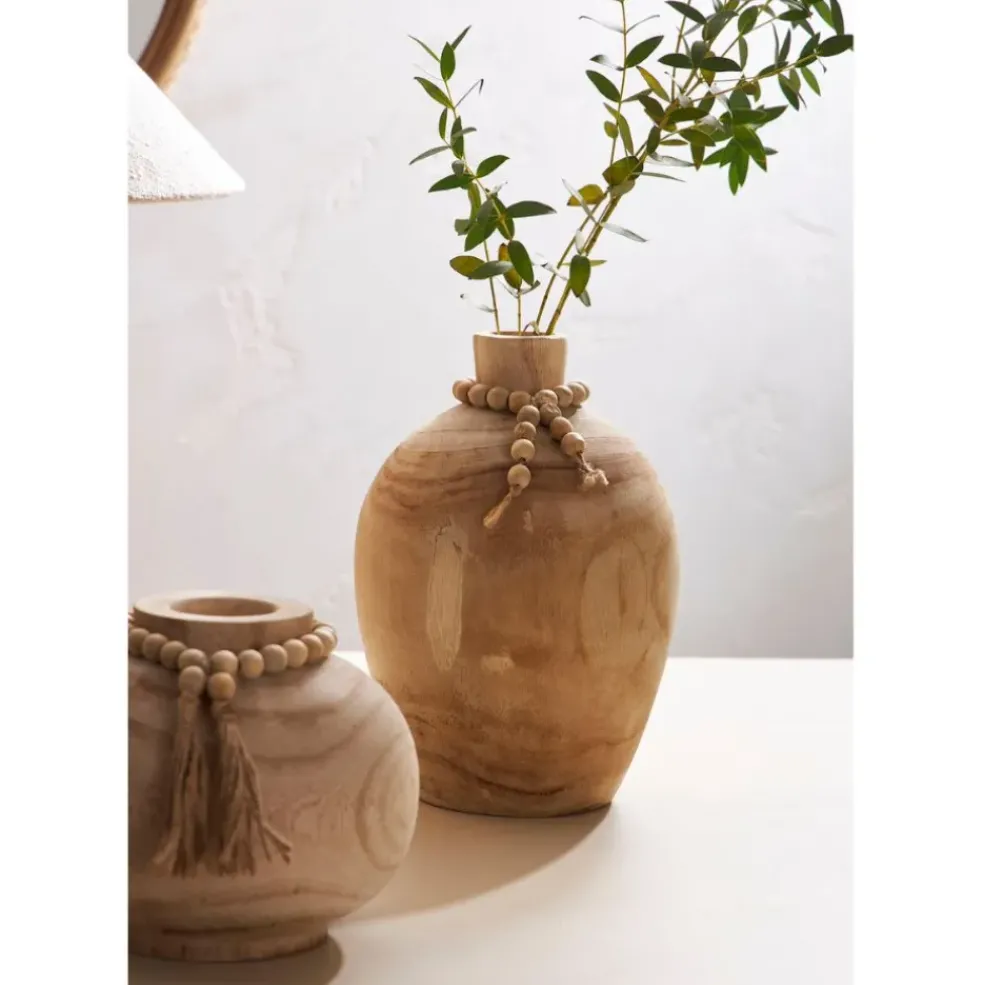 Vase fleurs séchées en paulownia naturel h27cm - Boende