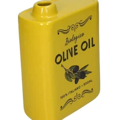 Vase huile d'olive en faïence jaune h17cm