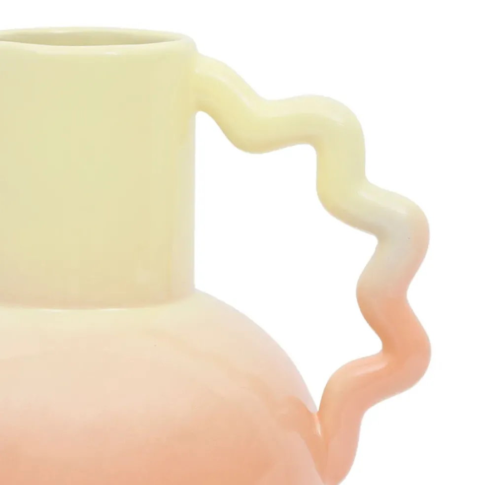 Vase pichet en grès corail h24cm - Lumi