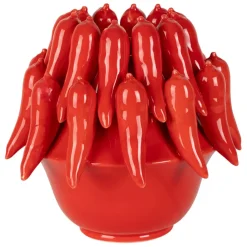 Vase Piment en dolomite rouge h18cm