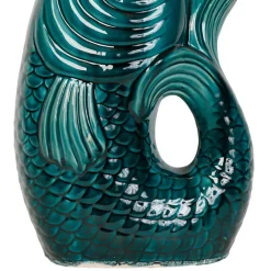 Vase Poisson en gres vert emeraude h39cm