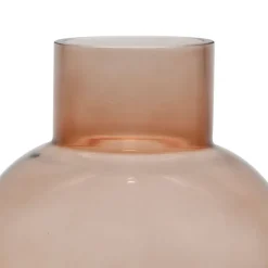Vase rond brun en verre - madeira