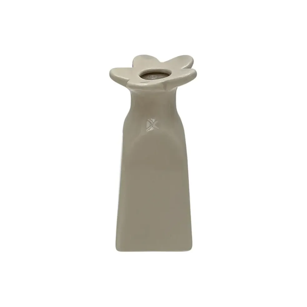 Vase soliflore en faïence sable h11cm