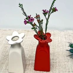 Vase soliflore en faïence terracotta h11cm
