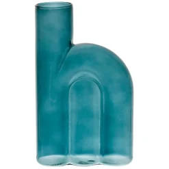 Vase soliflore émeraude en verre - blue sand