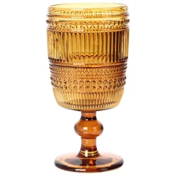 Verre à pied en verre ambre 30cl - strie