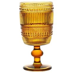 Verre à pied en verre ambre 30cl - strie